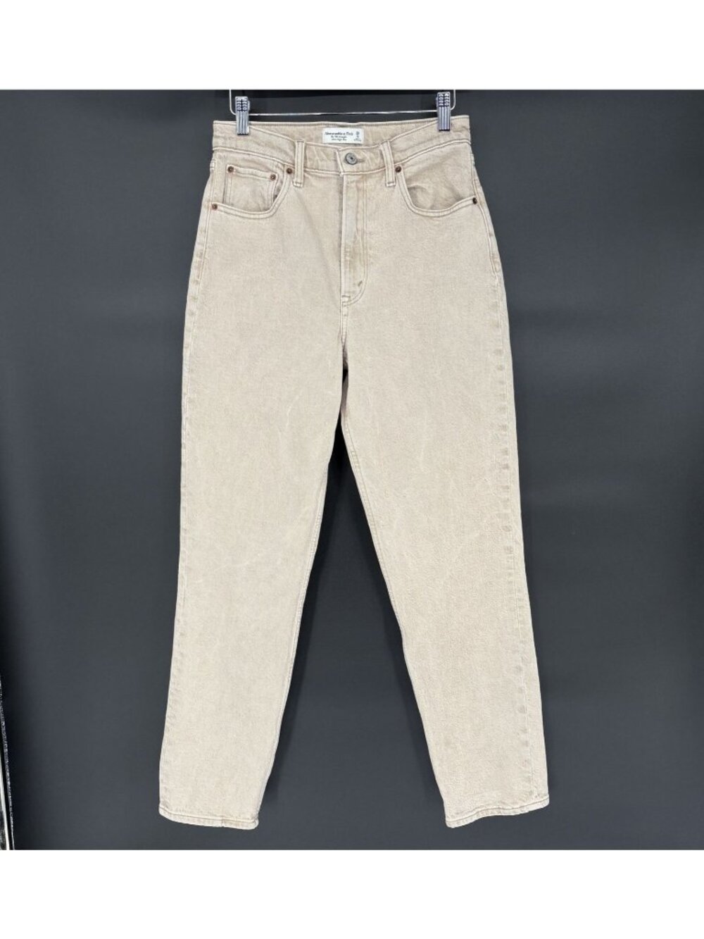 Abercrombie & Fitch Women's 90s Straight Ultra High Rise Jeans 28 6R Beige Tan